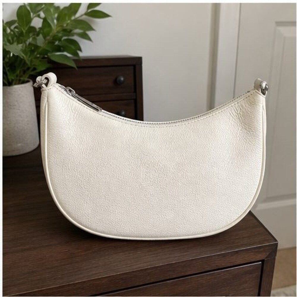 Cream Quilted Crossbody Bag